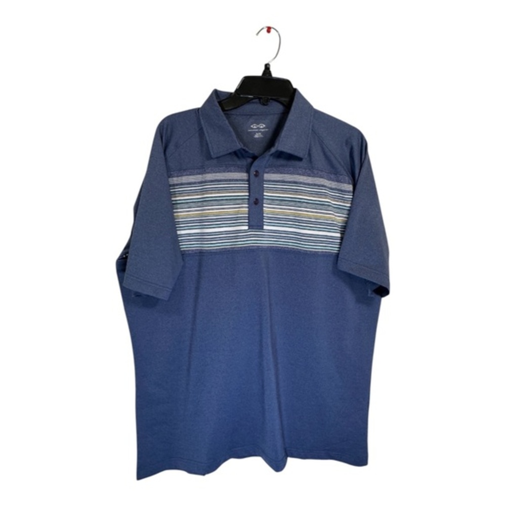 Snake Eyes Polo Shirt Mens Size XL Blue Stripes Golf Performance Athleisure Casu